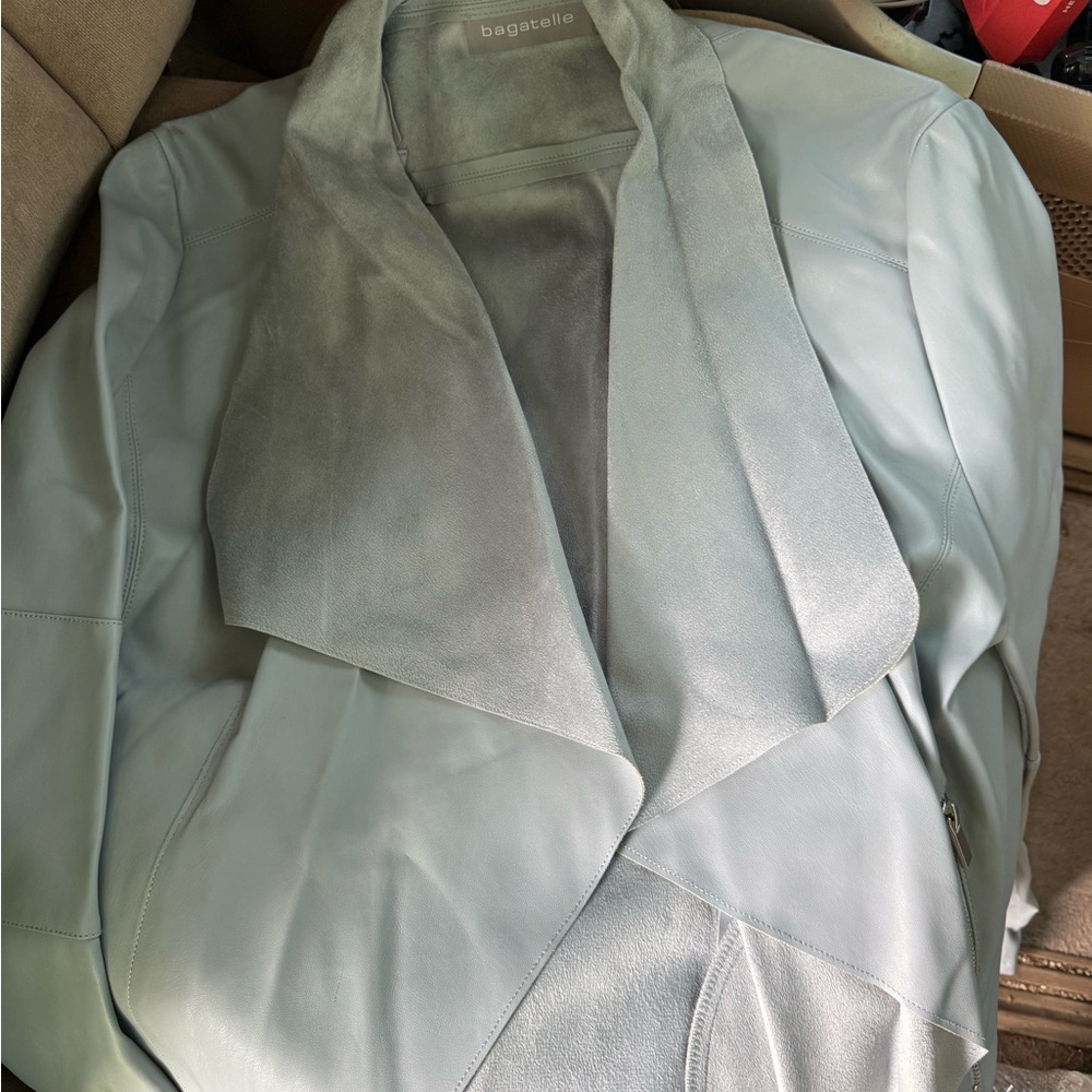 Bagatelle Women's Soft Blue Leather Jacket
